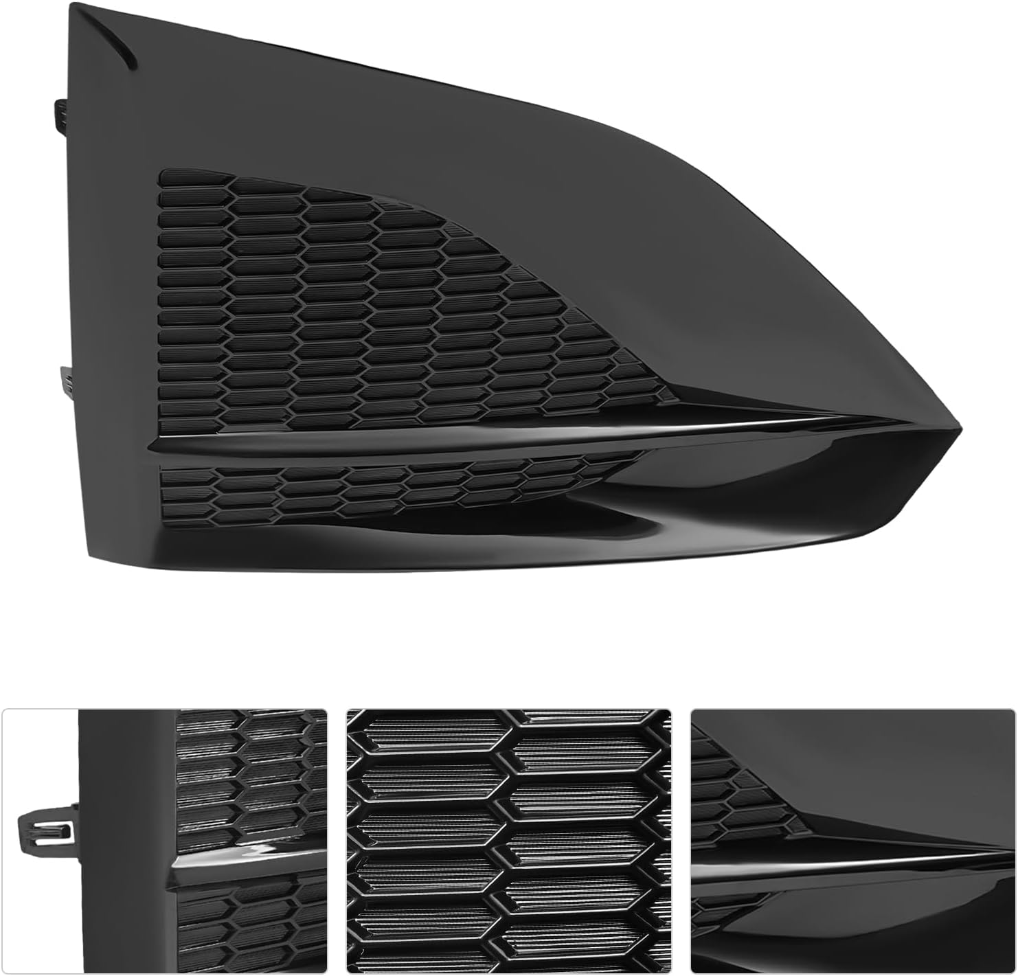 Fog Light Cover Grille, Front Bumper Fog Lamp Bezel Trim, For 2023-2024 Nissan Altima, ABS Black Direct Replacement (Right Passenger Side)