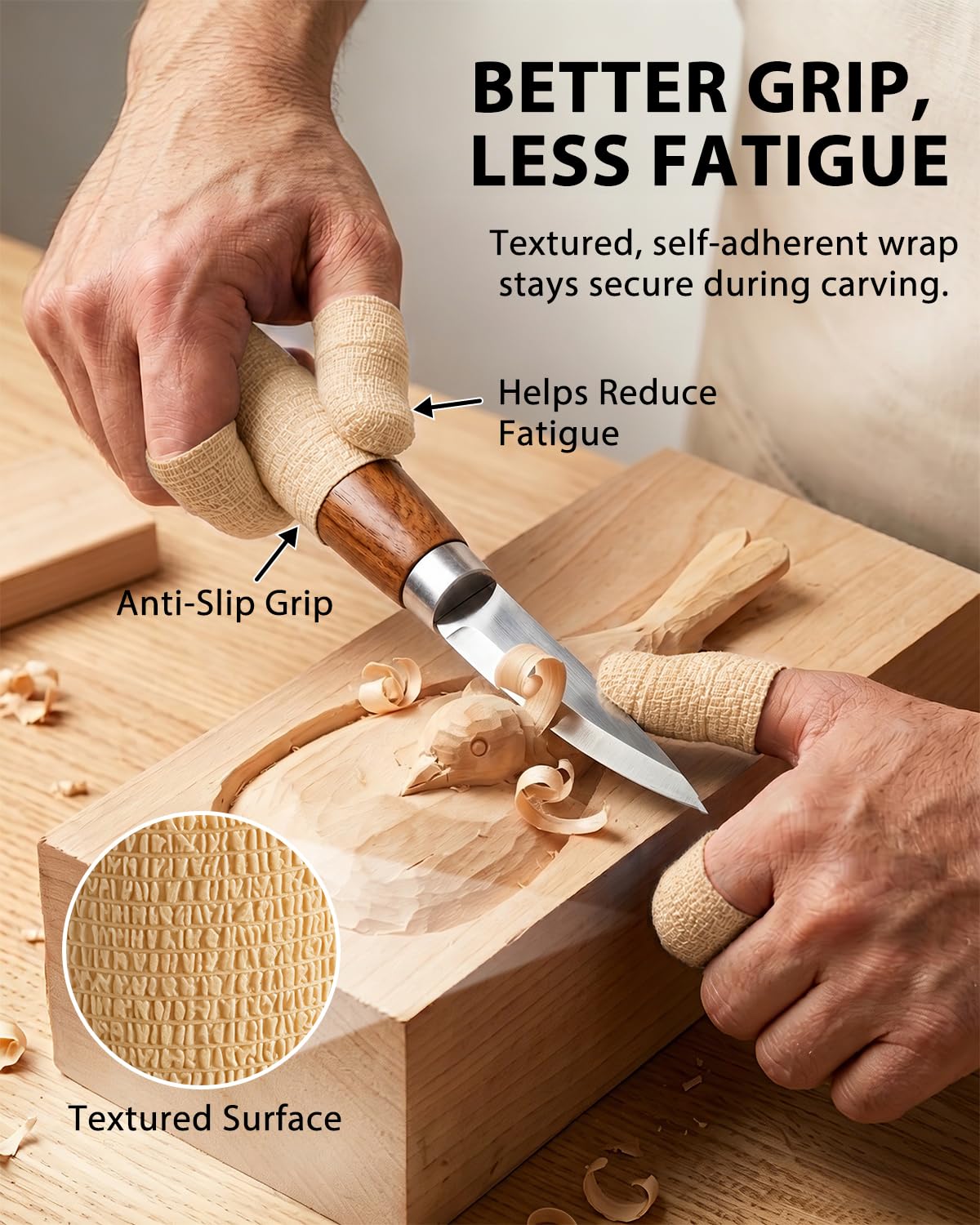 Cut Resistant Tape for Wood Carving & Whittling, Finger Protection 9 Rolls