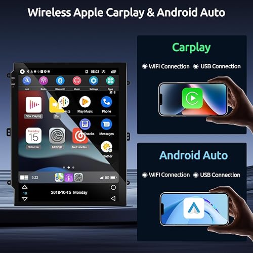 Miniatura 2 de Estéreo Android para automóvil Ford Edge 2013-2015 con Apple Carplay inalámbrico, Rimoody de 9.7 pulgadas con pantalla táctil de radio para