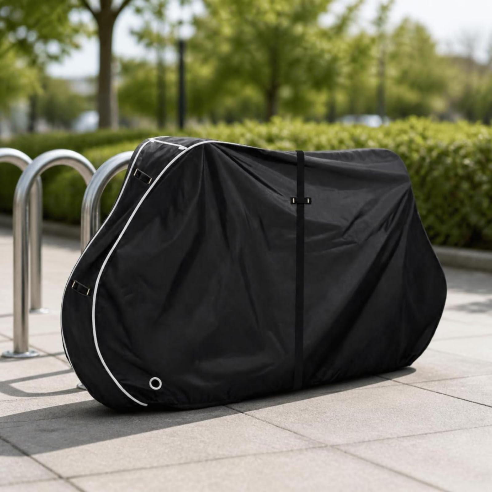 Outdoor Fahrradabdeckung Fahrradschutz Planenbezug Hülle Regenschutz aus 600D Oxfordgewebe Feuchtigkeitshemmend mit Riemenverschluss Und Elastischem, 70 25 45in 178 115 64 cm, Style to 4