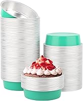 Vista 47 de Beasea Paquete de 100 vasos desechables de papel de aluminio, 8 onzas, 7.9 fl oz, 3.9 pulgadas, para hornear, magdalenas, magdalenas, tazas de pudín