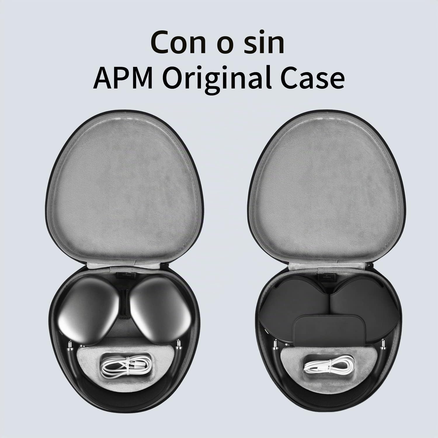 WIWU Funda para AirPods MAX con Modo de suspensión, Funda Inteligente Mejorada para Auriculares, Funda de Transporte de Viaje Ultrafina con energía Permanente, Bolsa de Almacenamiento rígida (Negro)