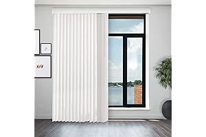 CHICOLOGY Blackout Vertical Blinds for Patio Doors, Oxford White (Vinyl) 78"W x 84"H