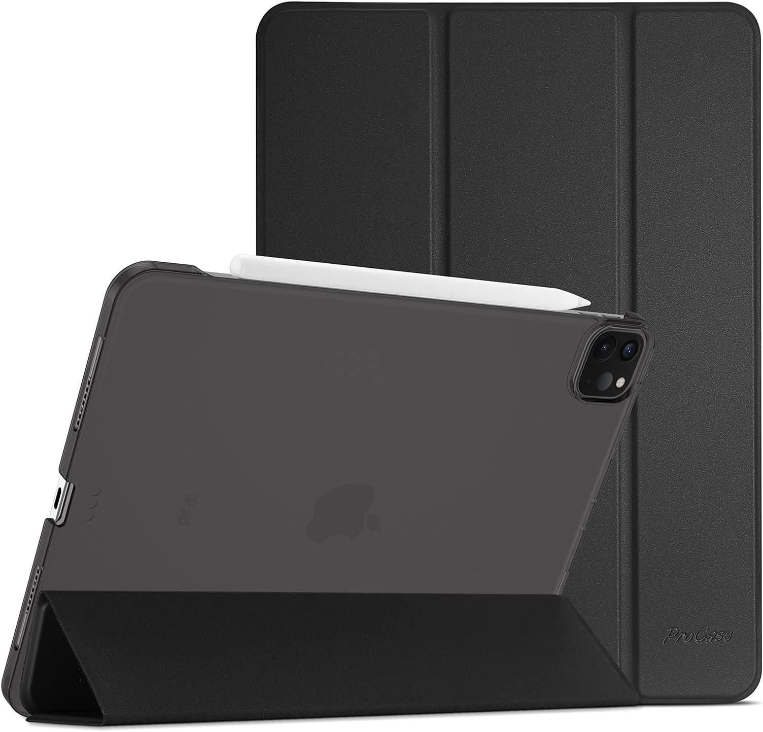 ProCase Smart Case for iPad Air 13 Inch(M2) 2024/iPad Pro 12.9 2020, Slim Hard Protective Cover for iPad Pro 12.9 Inch 4th Generation –Black