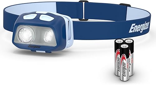 Energizer Linterna frontal LED HDL40, 500 lúmenes, IPX7 impermeable, linterna frontal multicolor, luz manos libres, baterías incluidas