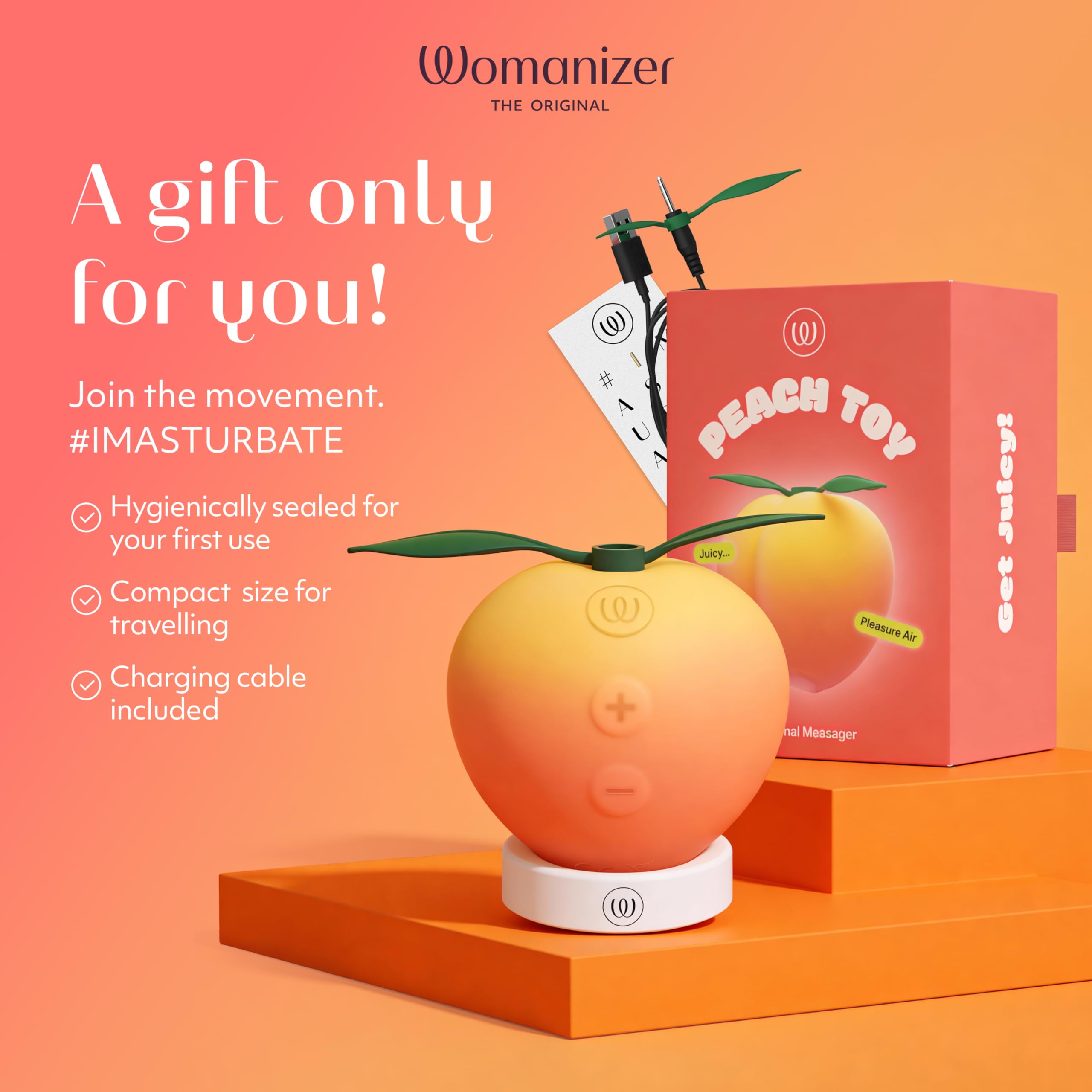 Womanizer Peach Sex Toy Clitoral Stimulator | Silicone Suction Toys for Her | Sexual Sucking Clitoris Vibrator Clitoris | Clit Sucker Personal Massager | Adult Toy for Women & Couples | Rechargeable