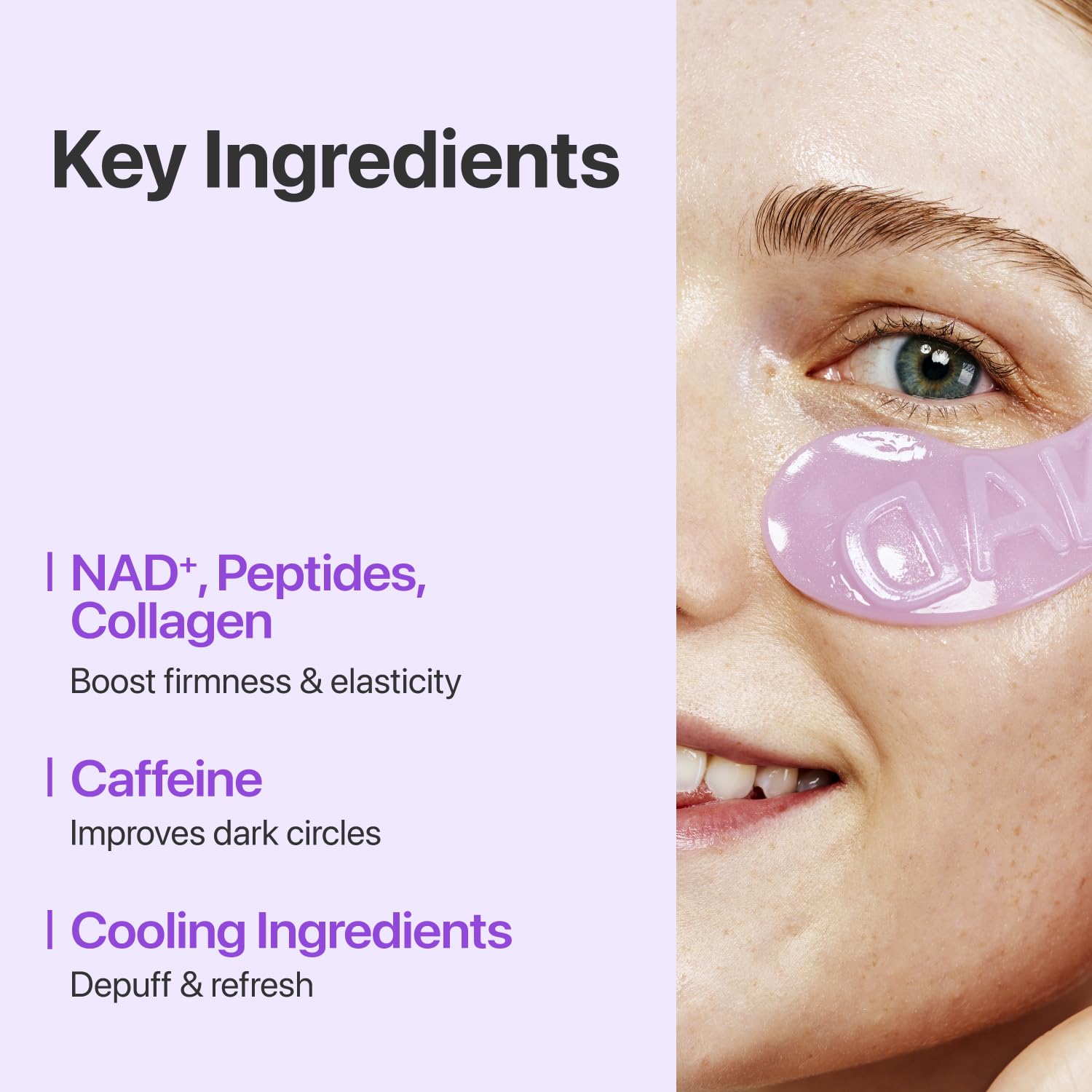 numbuzin No.9 Eye Patches, NAD+ Collagen Gel Eye Masks with Peptides, Caffeine & Niacinamide, 5 Pairs (10 Patches)