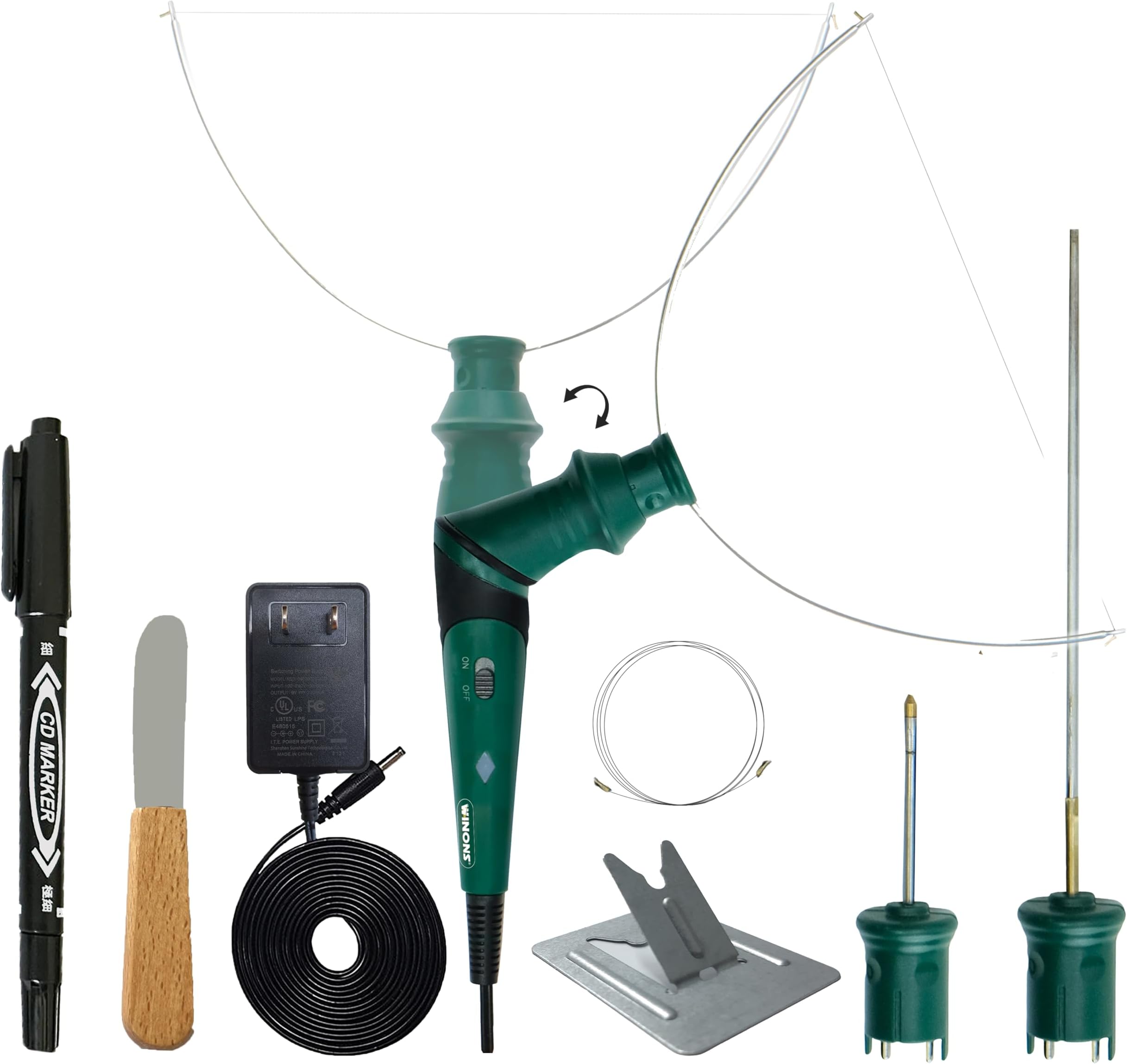 WINONS Hot Wire Foam Cutter with Rotational Handle 18W (Max 22W), WFC-0003 Versatile Polystyrene and Styrofoam Cutter also can be used as a Hot Knife Foam Cutter and Engraving Pen (Kit of 9)