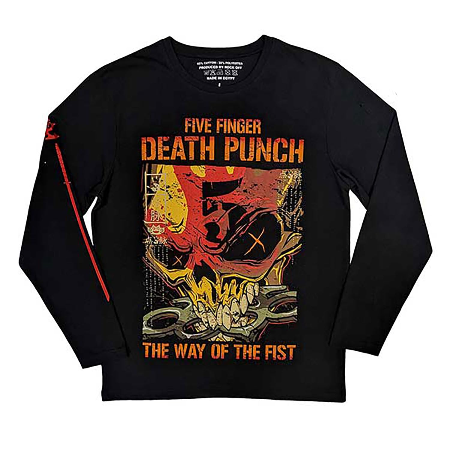 Five Finger Death Punch Unisex Adult The Way of The Fist Black Long-Sleeved T-Shirt XL