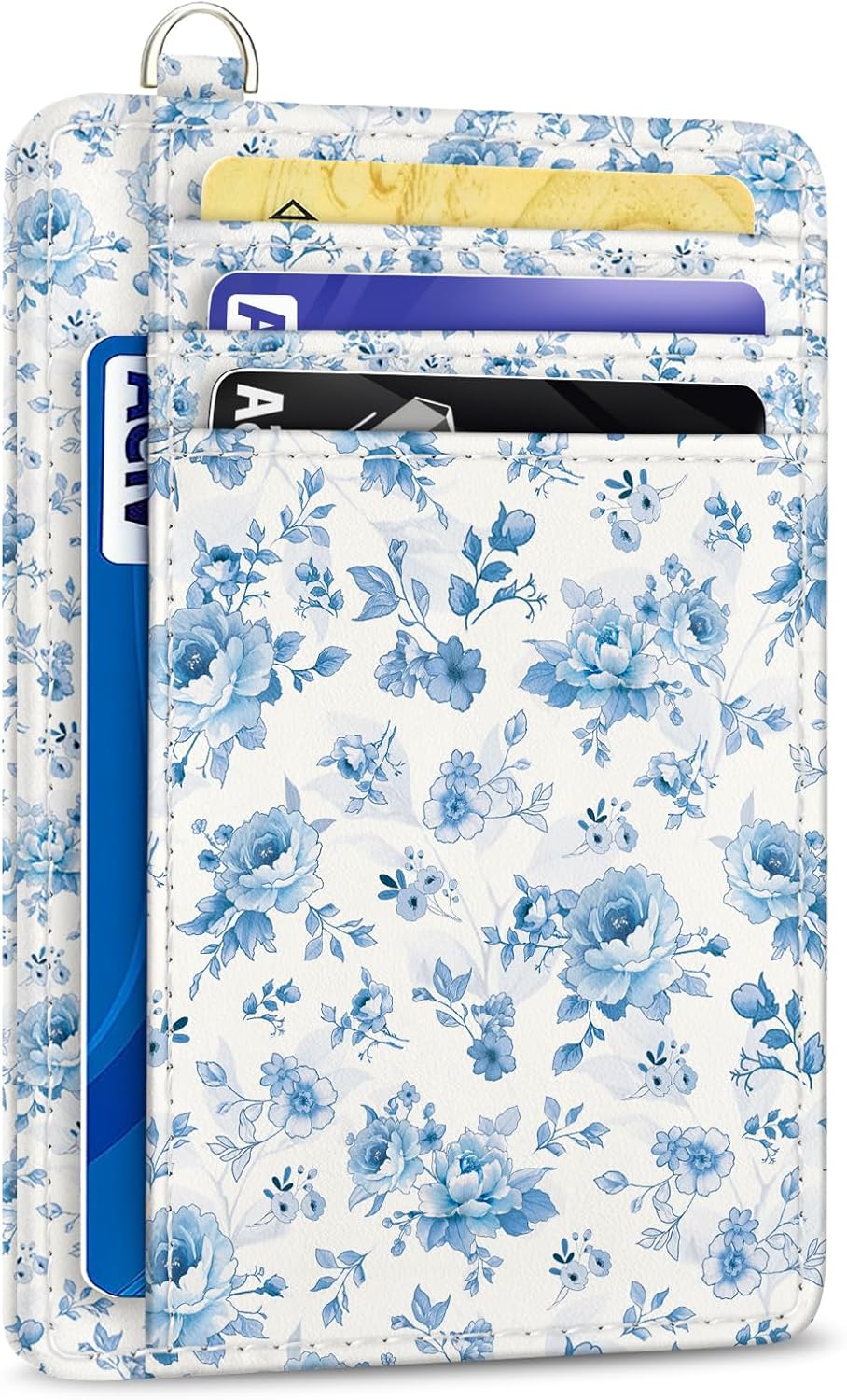 Yonlevres Credit Card Holder Slim Wallet Women Floral RFID Blocking Small