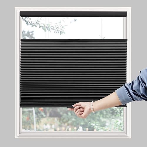 Persilux Persianas de panal 100 % opacas, sin cordones, con aislamiento superior hacia abajo, impermeables, ahorro de energía, protección de