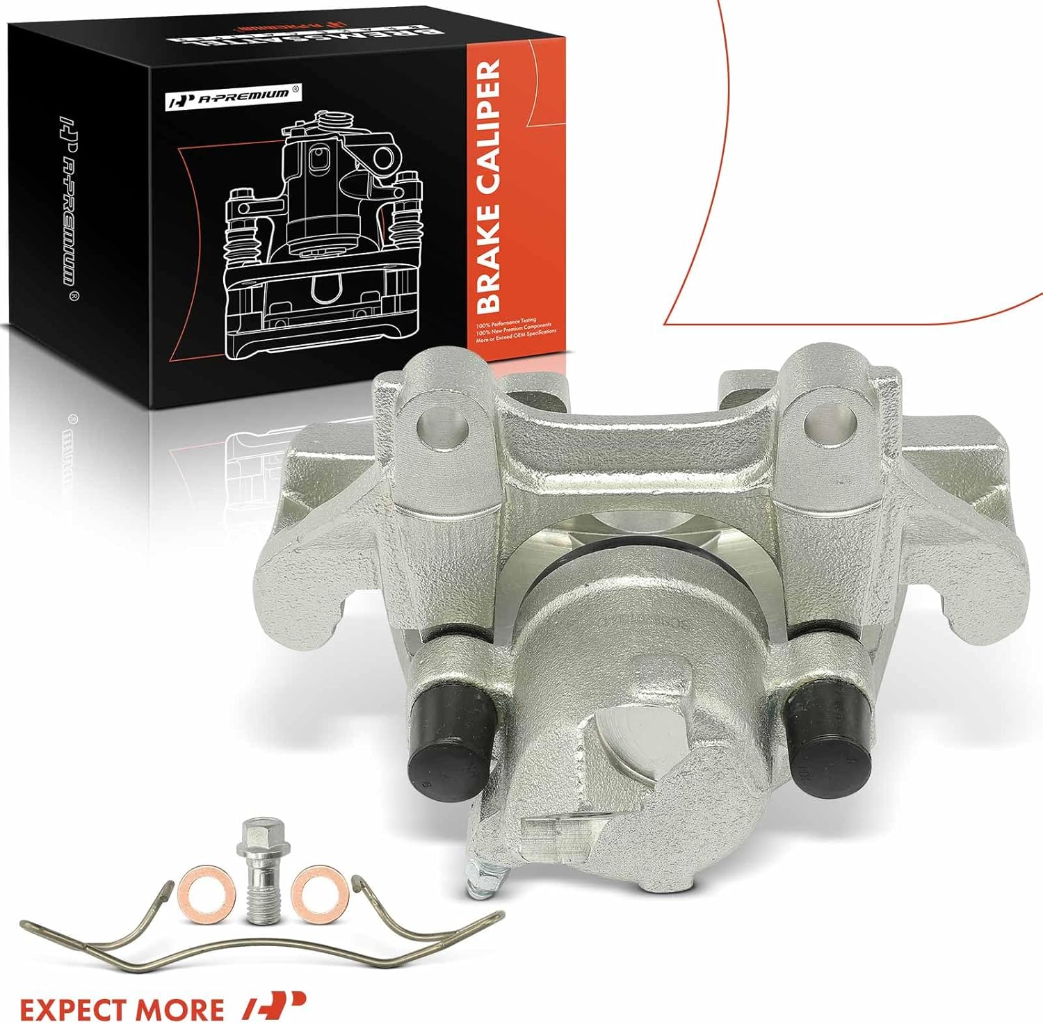 A-Premium Disc Brake Caliper Assembly with Bracket Compatible with Select Audi and Volkswagen Models - TT, TT Quattro 2000-2006, Golf 2002/2005, for Jetta 2005 - Front Right Passenger Side