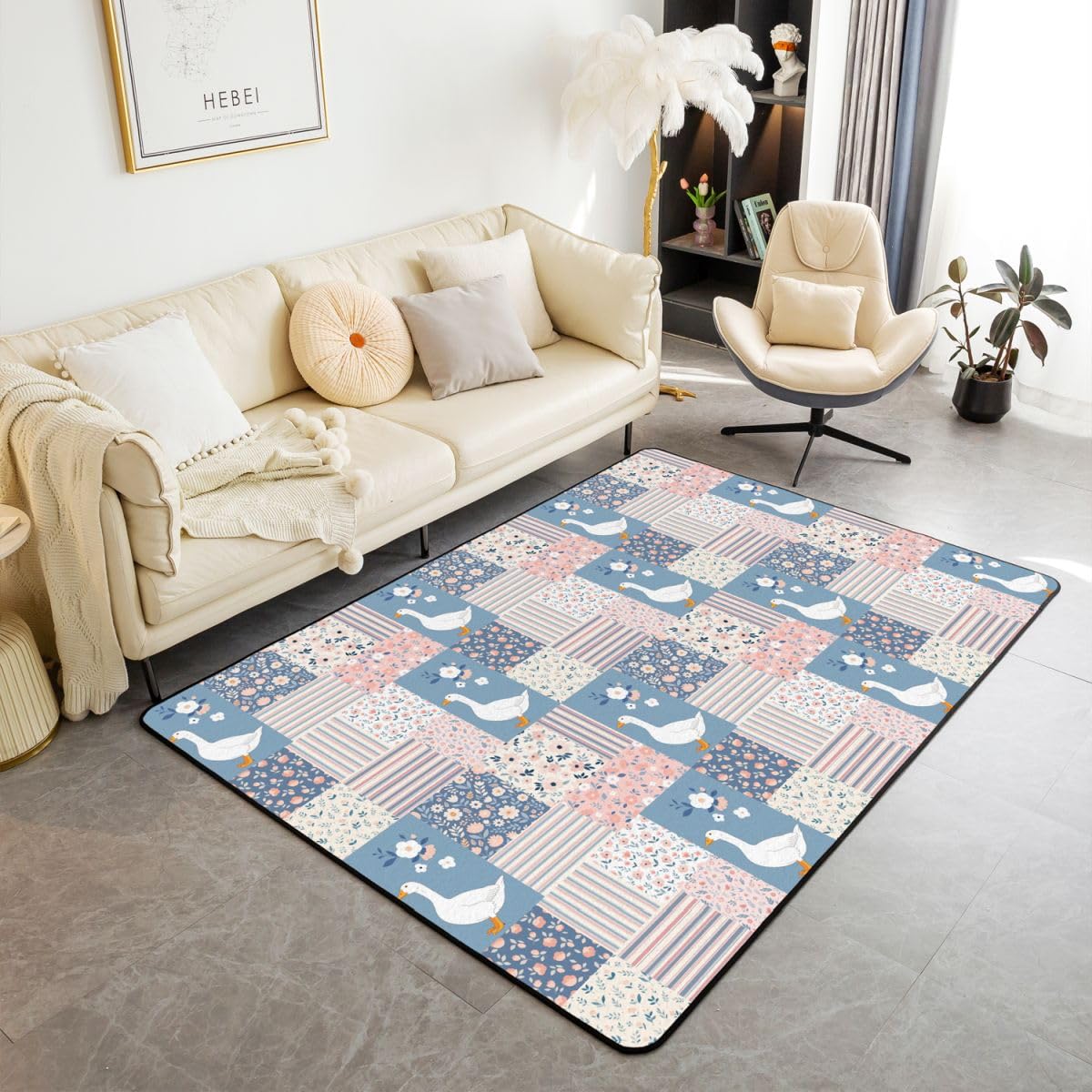 Homewish Kawaii gęś dywany dla dzieci 100 x 150 cm do sypialni salonu
