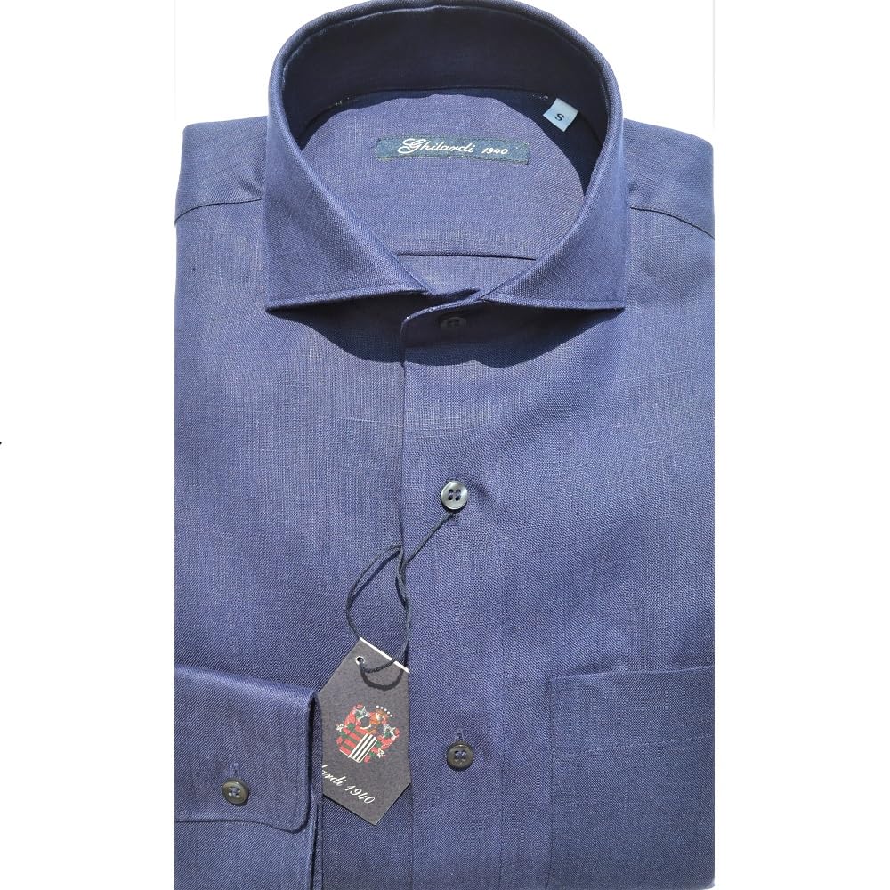 Camicia Uomo in 100% Lino Blu 103