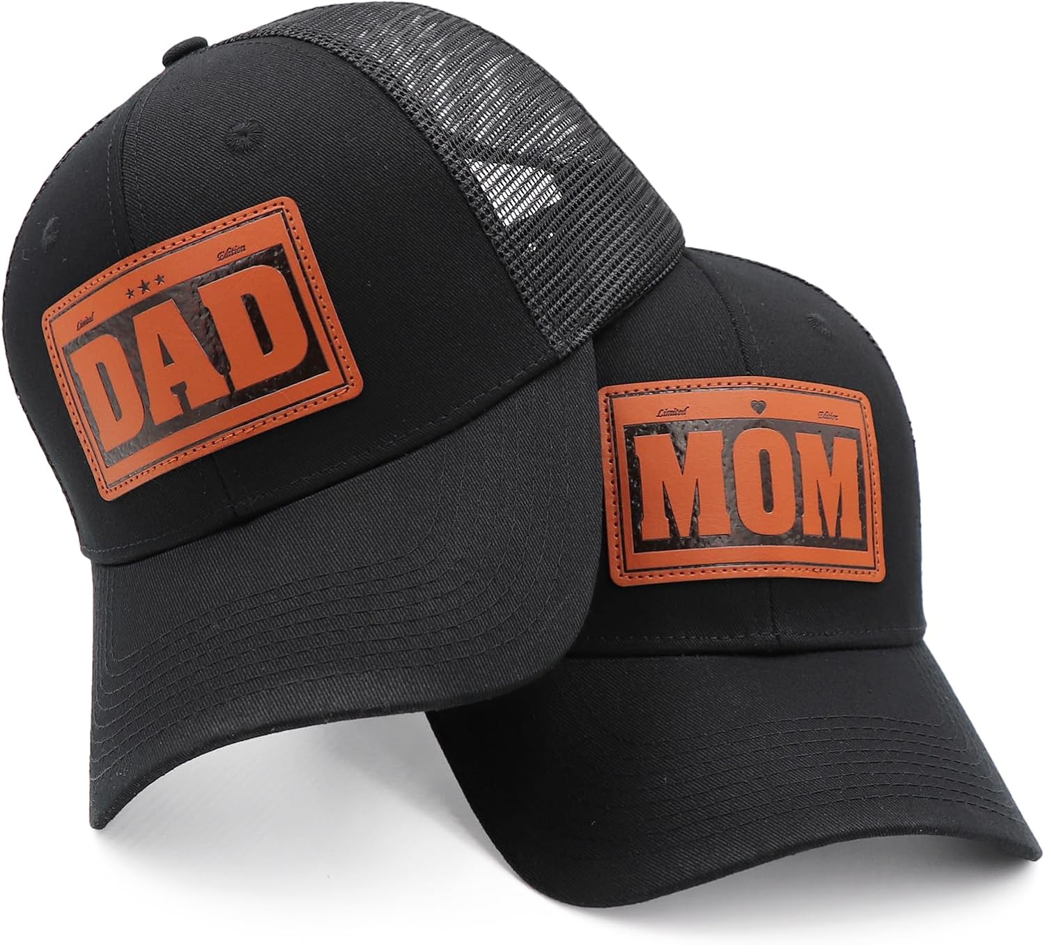 Mom and Dad Hats New Dad Mon Parents Gifts for Couples Fathers Day Embroidered Mesh Baseball Caps Black