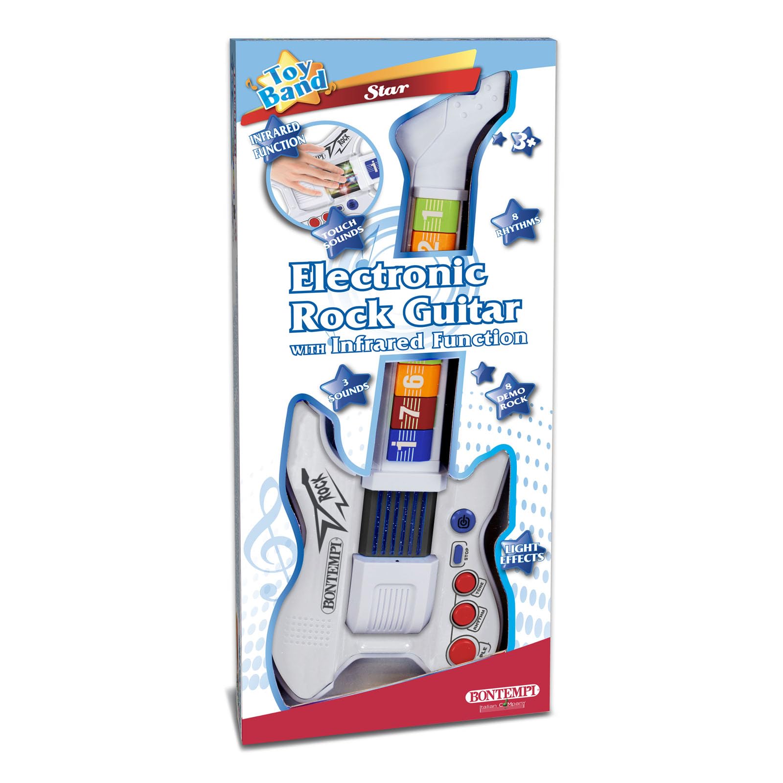 Bontempi | InfraGroove - Chitarra Rock ad Infrarossi per Suoni Fantastici e Ritmi Innovativi, Bianca