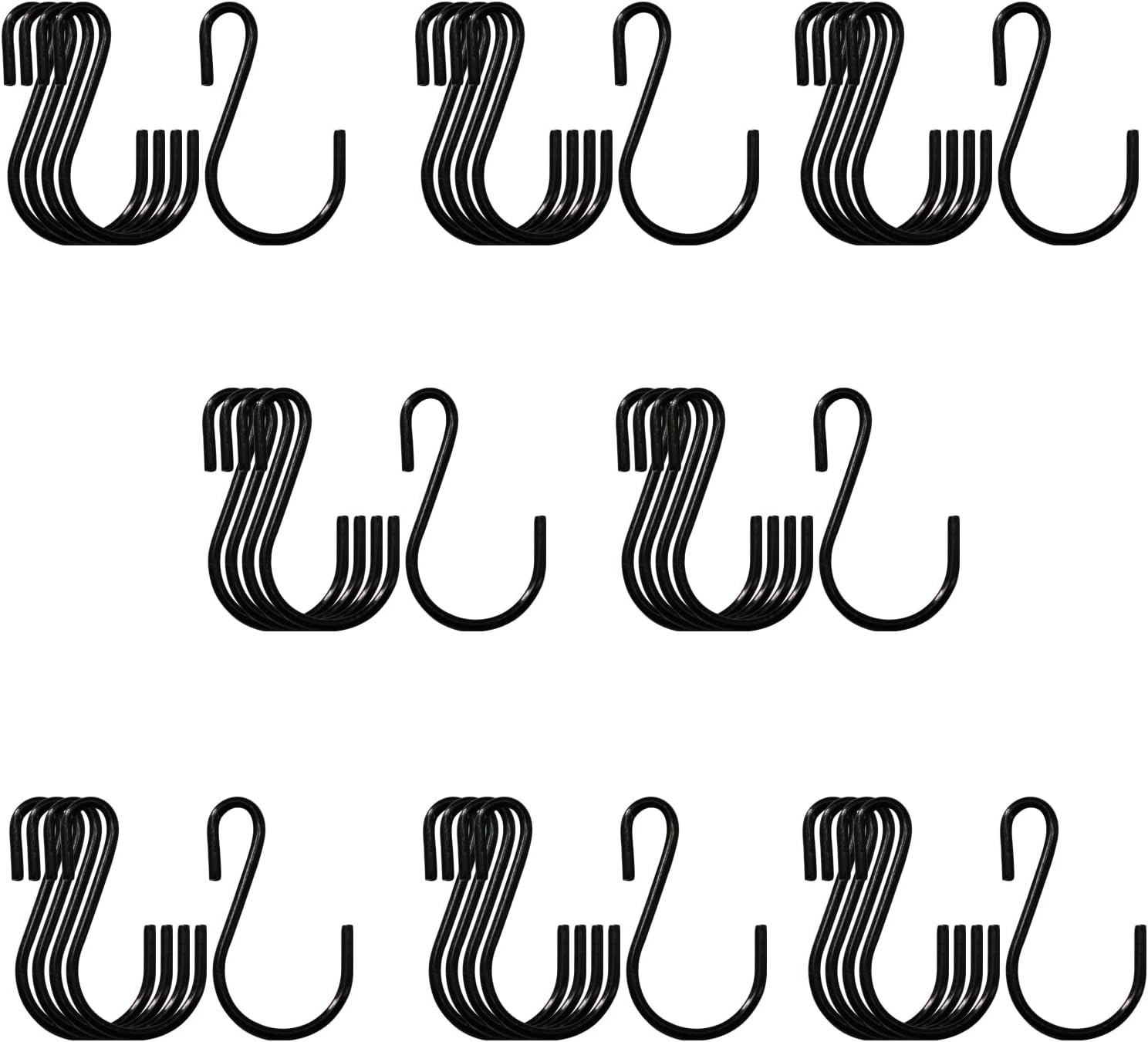 Beaneed 50 Pack Mini S Hooks for Hanging Clothes 1.26 Inch