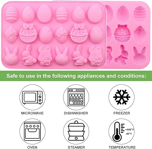 Miniatura 3 de Molde de silicona para Pascua, molde de silicona para chocolate en forma de huevo, moldes para hornear para dulces de Pascua, mini jabón, pastel de