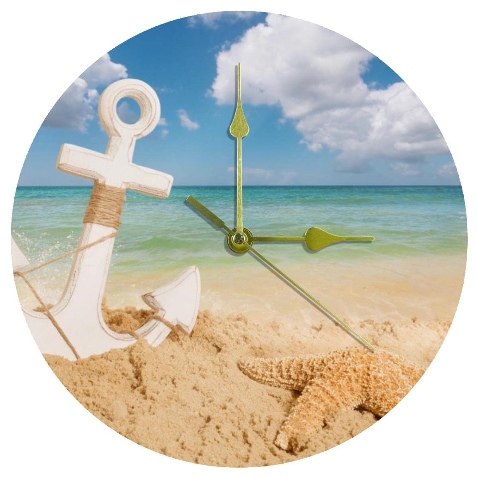 Horloge murale sans bruit ancre marine en acrylique 24 cm pour en finir avec le tic-tac