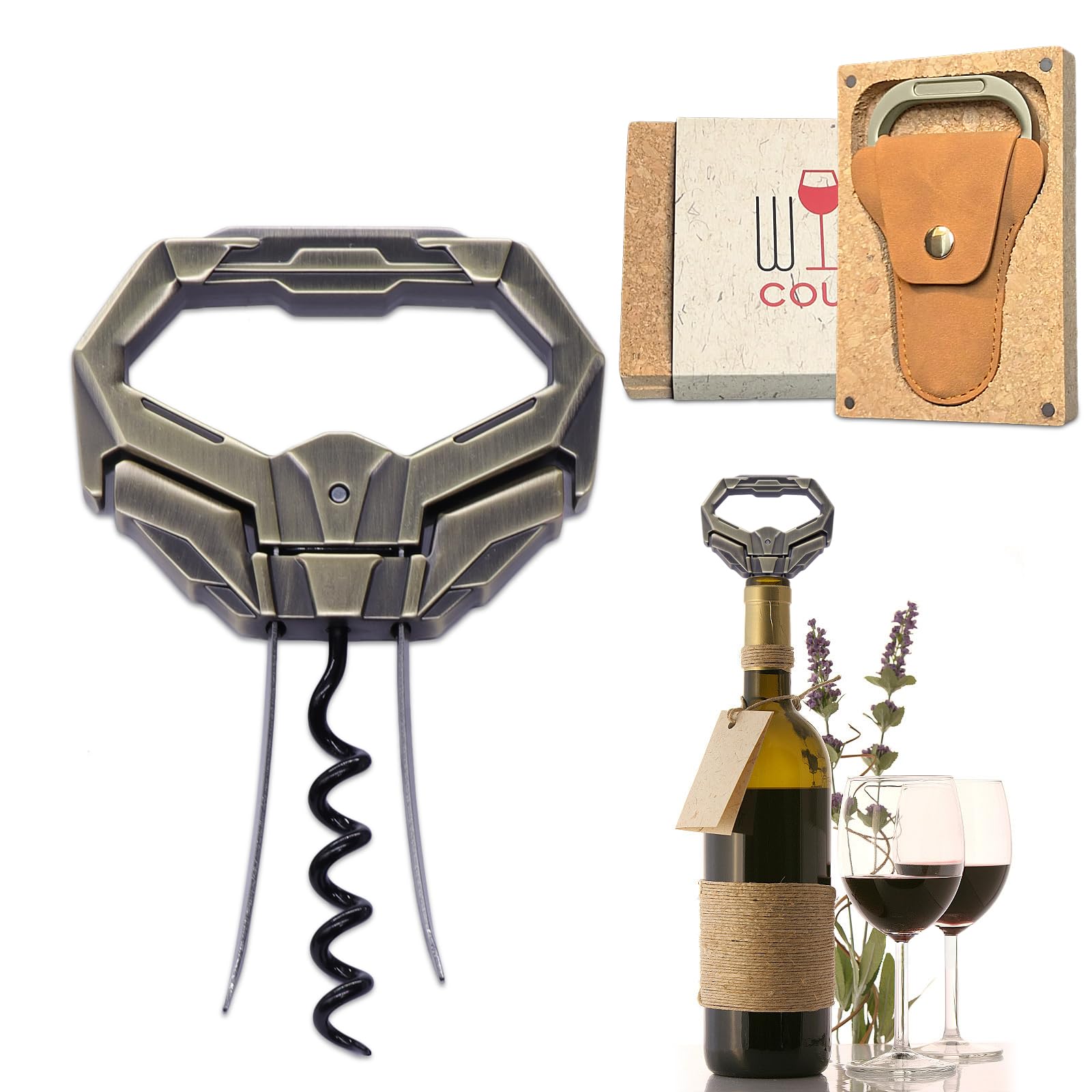 Cavatappi a Due Rebbi per Vini Vecchi, Ah-So, Design Vintage Elegante