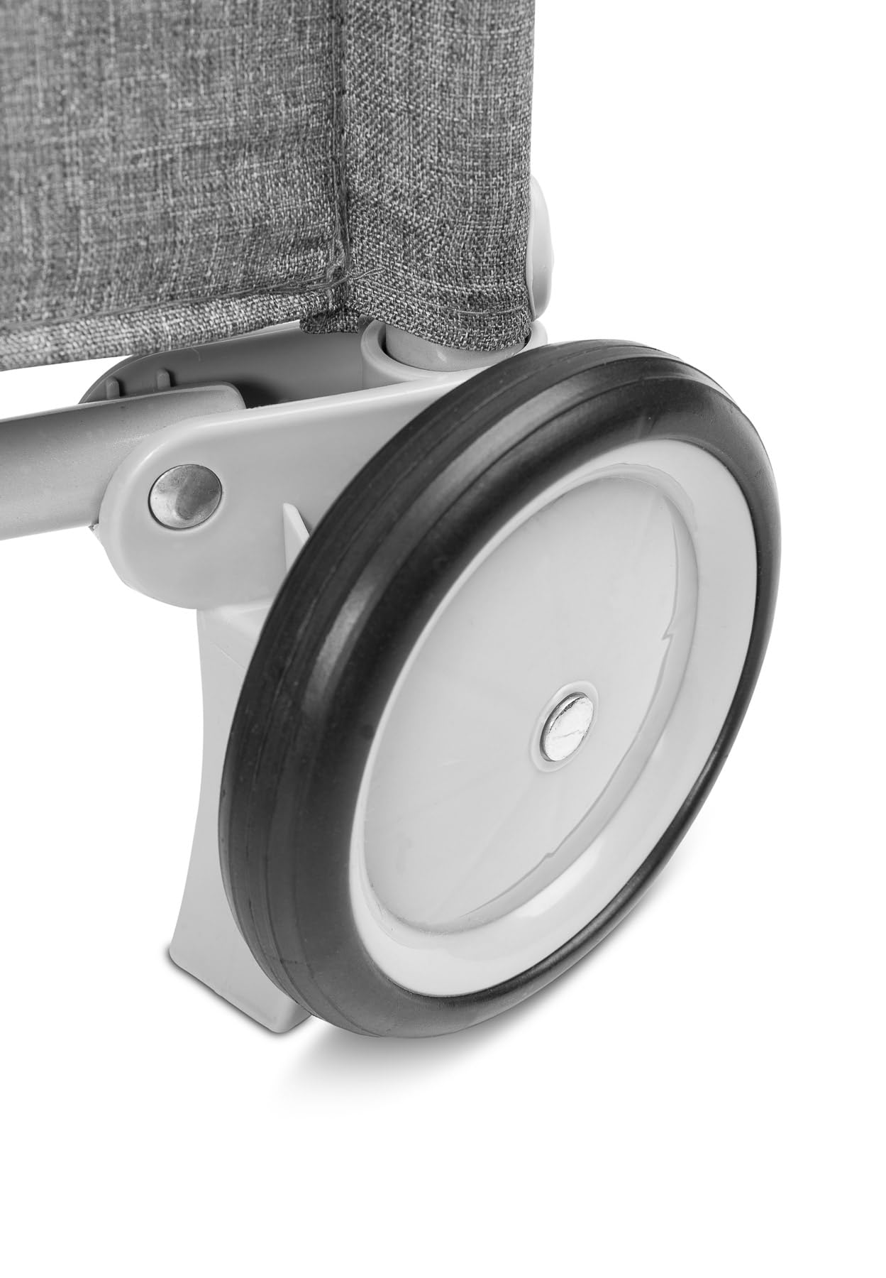 CARETERO - Łóżeczko turystyczne z materacem 120x60 cm, Basic Plus - Składane łóżeczko turystyczne dla dzieci do 15 kg - Od urodzenia do 4 lat - W zestawie torba transportowa - Szary