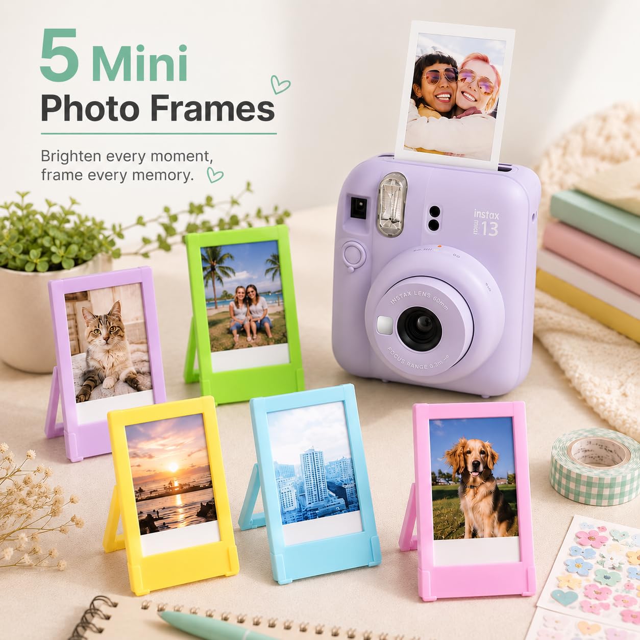 Mini 13 Instant Camera Premium Kit per Fuji Instax Mini 13 Dreamy Purple include custodia viola Mini 13, mini pellicola da 20 scatti, mini album fotografico e kit completo di accessori per display