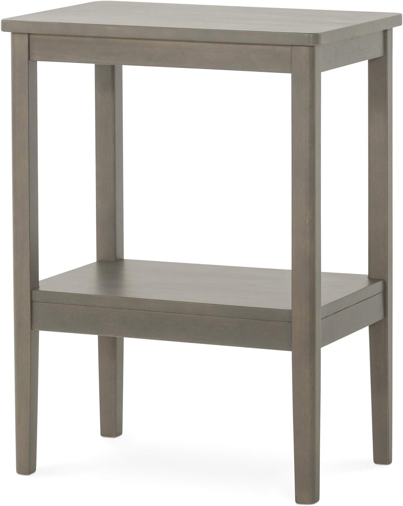 Child CraftFolio Rectangular Wood End Table with Shelf for Nursery or Bedroom, Includes 2 Rectangular Tabletops and 4 Tapered Legs, Made of Sturdy Pinewood, Non-Toxic, Baby Safe Finish (Dapper Gray)