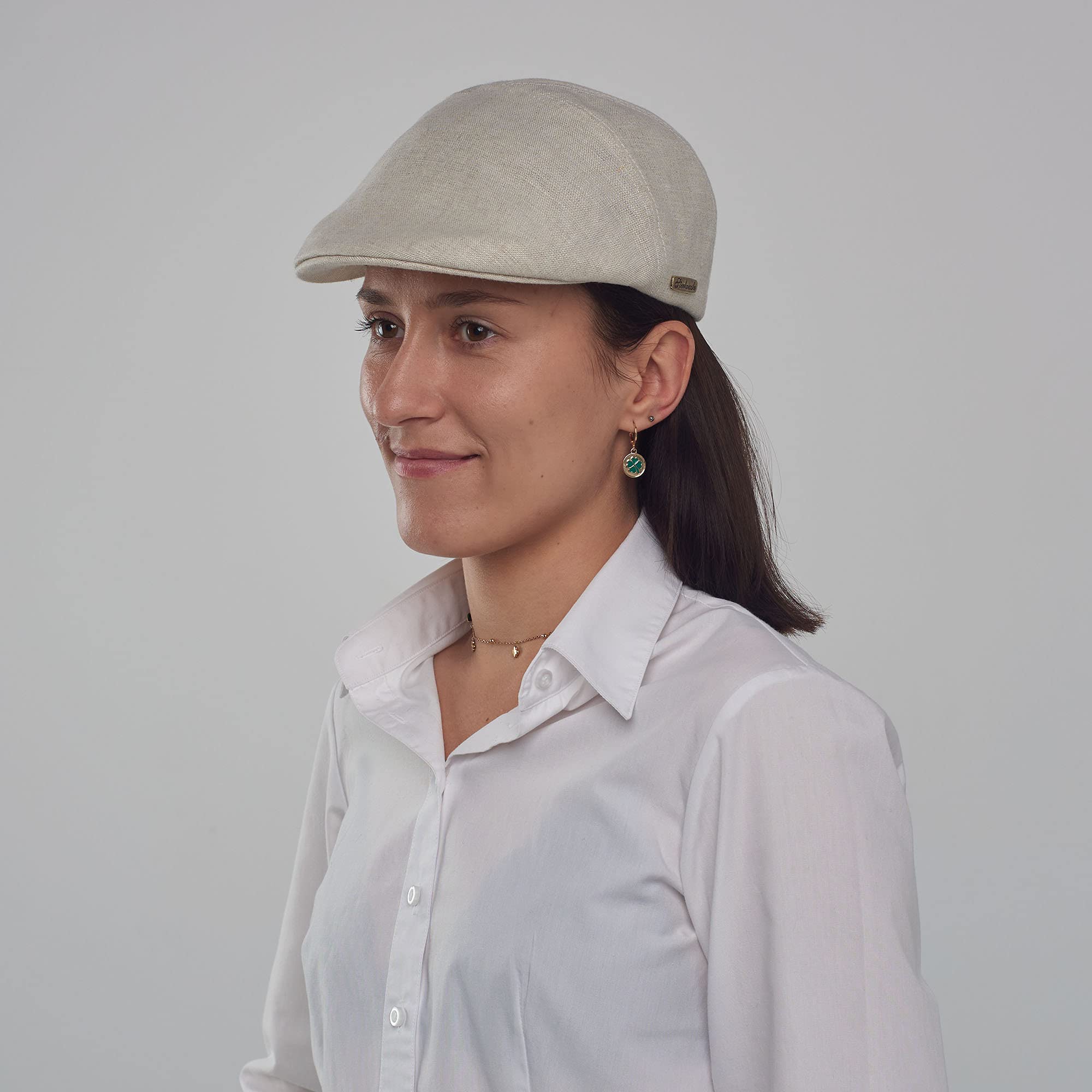 Sterkowski Modell Ivy Five| 100% Naturleinen Schiebermütze für Herren und Frauen | Super Leicht Sommer Schirmmütze