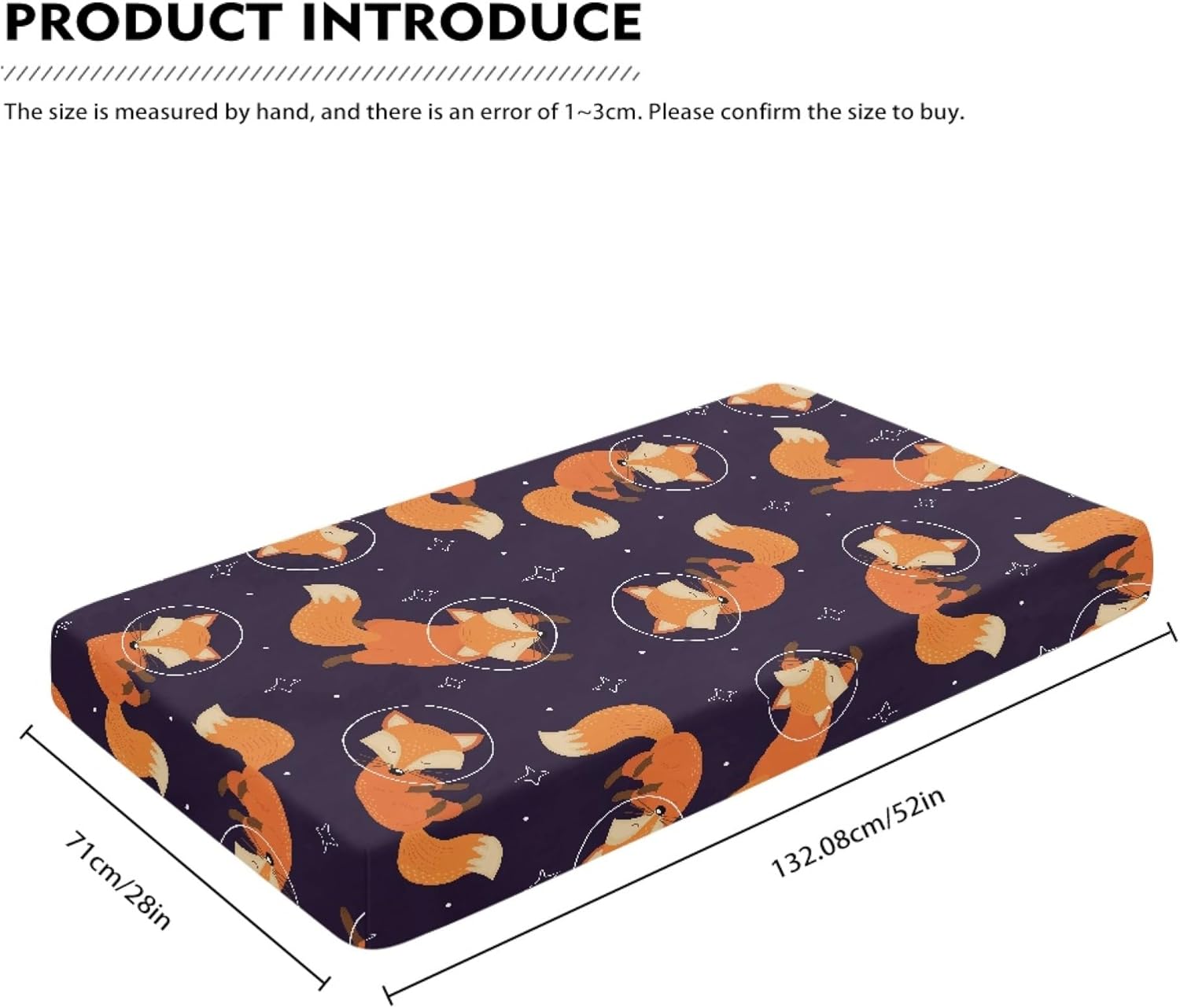 Red Fox Animals Fitted Crib Sheet Sleeping Fox Baby Crib Sheet Fit Standard Crib and Toddler Mattress,Crib Mattress Sheets for Boys Girls 28"x52"