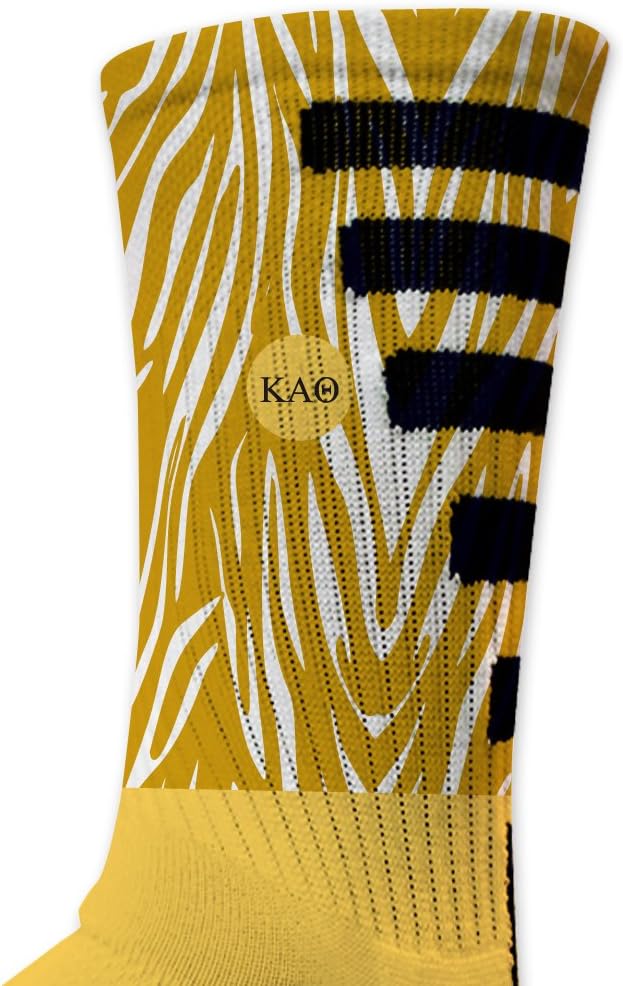 VictoryStore Kappa Alpha Theta Performance Crew Sock - Zebra Pattern