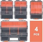 Makitoyo MP009 Hardware & Parts Organizers Versatile and Durable Storage Toolbox, 4PCS Set