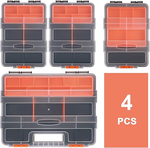 Miniatura 2 de Makitoyo MP009 - Organizador de hardware y piezas, caja de herramientas de almacenamiento versátil y duradera, juego de 4 piezas