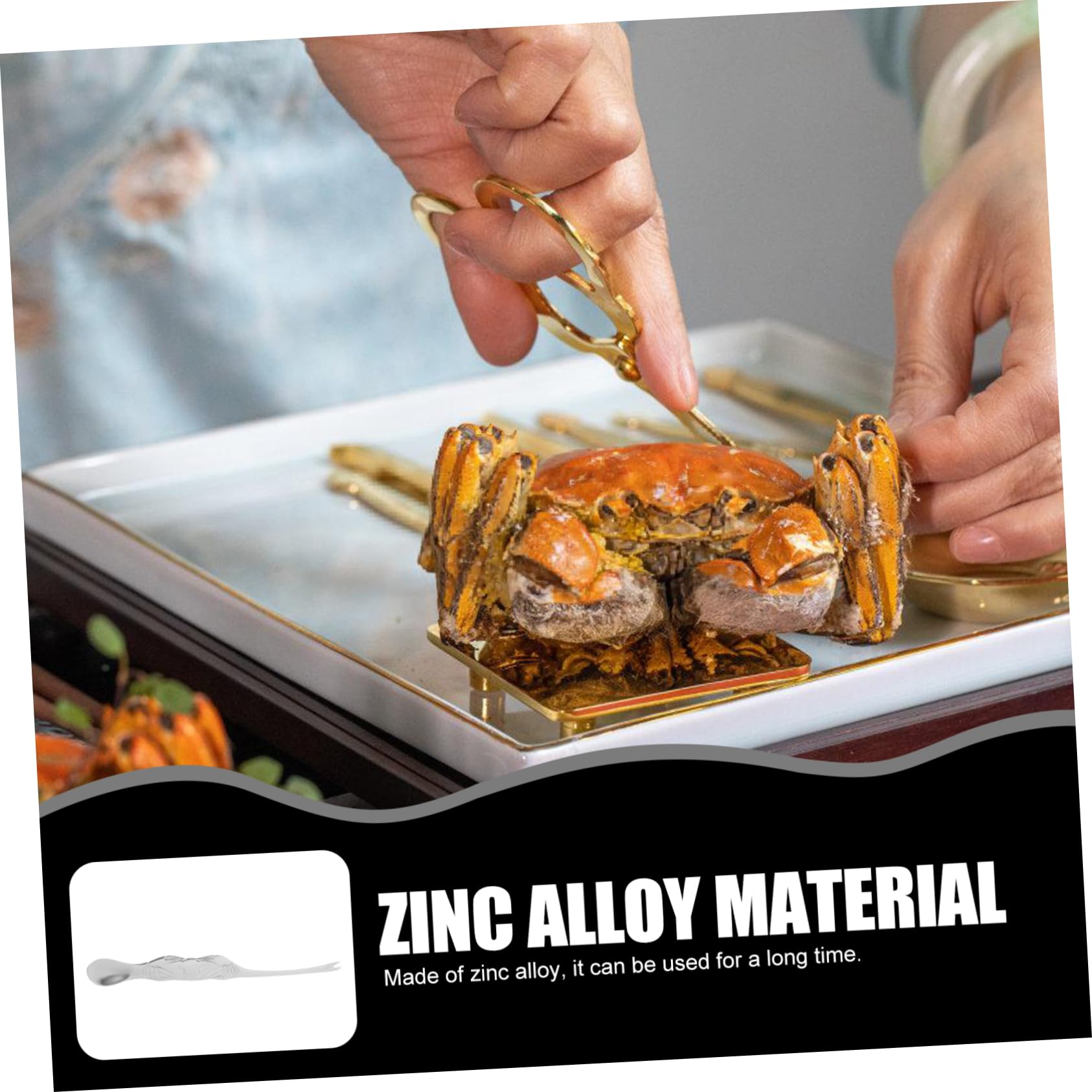 ULTECHNOVO Juego de 5 Herramientas para Mariscos, Tijeras y Picadores para Cangrejos, Langosta y Ostras, Utensilios Prácticos para Uso en Casa y Restaurantes