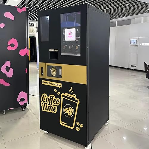 Automatic Coffee Vending Machine, commercially Available to Dispense Freshly Ground Coffee, Milk Tea, and hot Chocolate, Supports Multiple Payment Methods, Suitable for Offices and Shopping malls.