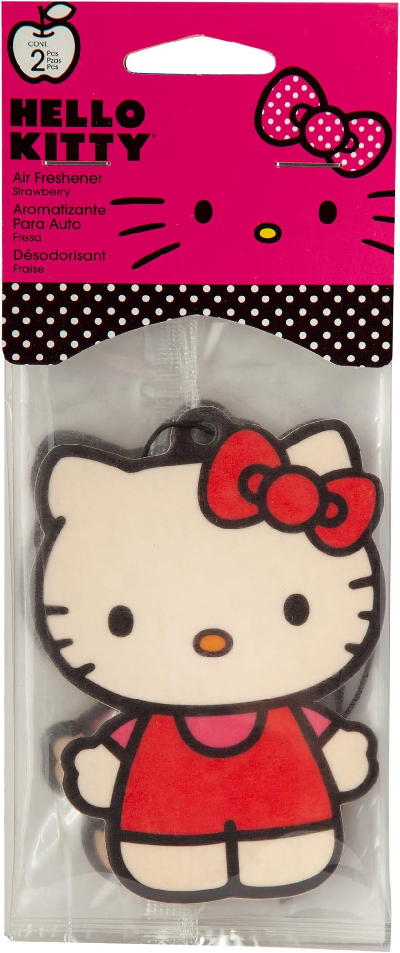 Plasticolor Hello Kitty Air Freshener - Strawberry Scent - 2 Pack
