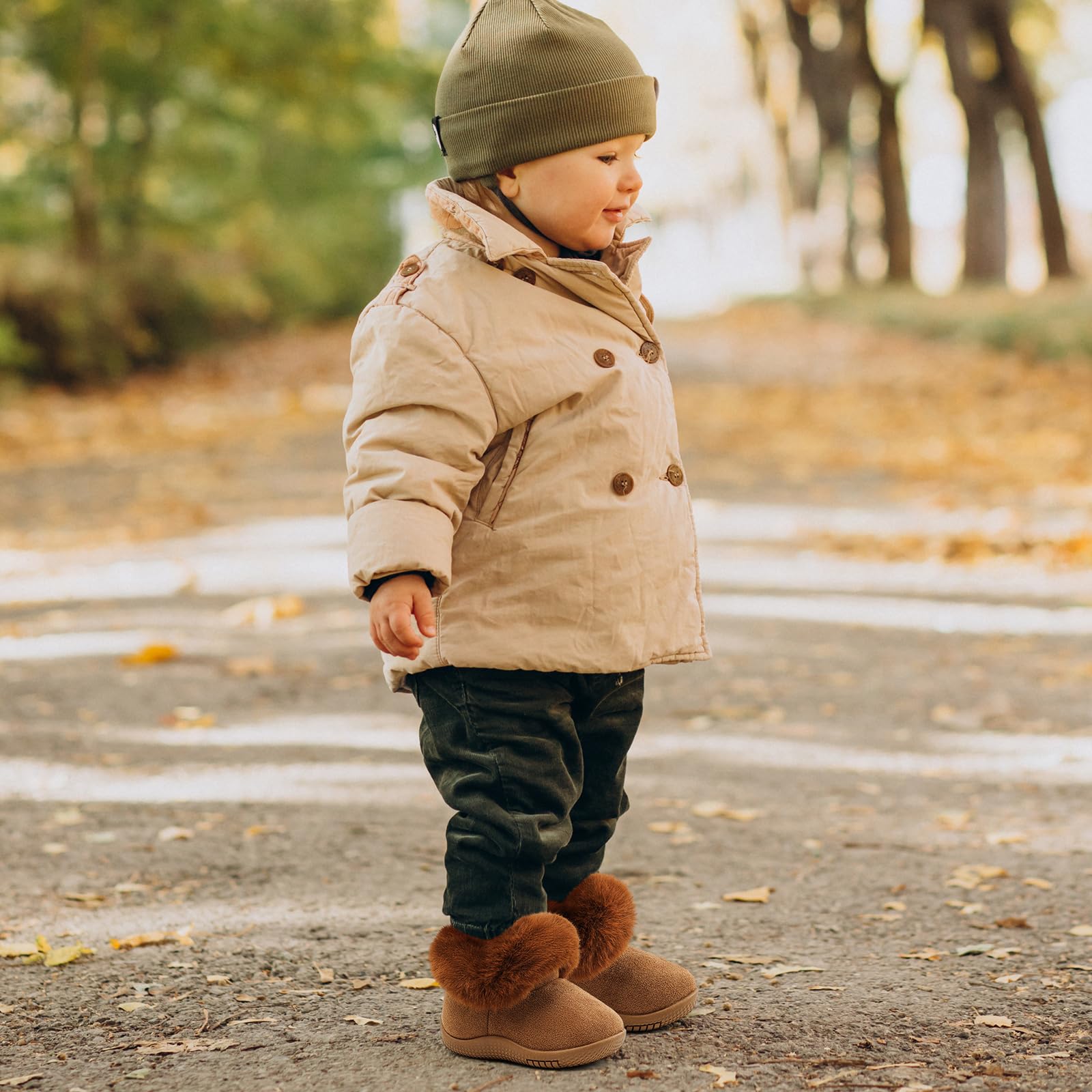 MK MATT KEELY Bottes Bébé Fille Hiver 0-5 Ans Bottines de Neige Enfant Chaussures Chaud Extérieur avec Semelle Caoutchouc Souples