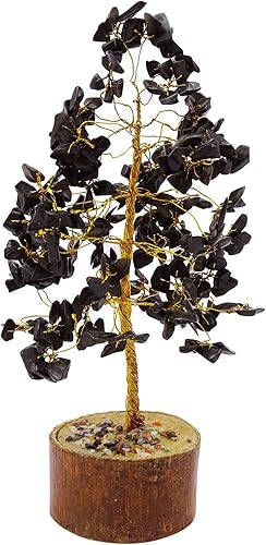 Miniatura 3 de HARMONIZE Árbol de ónix negro Reiki piedras curativas espiritual Feng Shui Vastu decoración de mesa