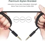Câble weishan G Pro X, câble de casque de jeu détachable pour Logitech G433 / G233, fil en nylon tressé de 3,5 mm (1/8 po) avec interrupteur muet intégré et contrôleur de volume, 6 pi de long