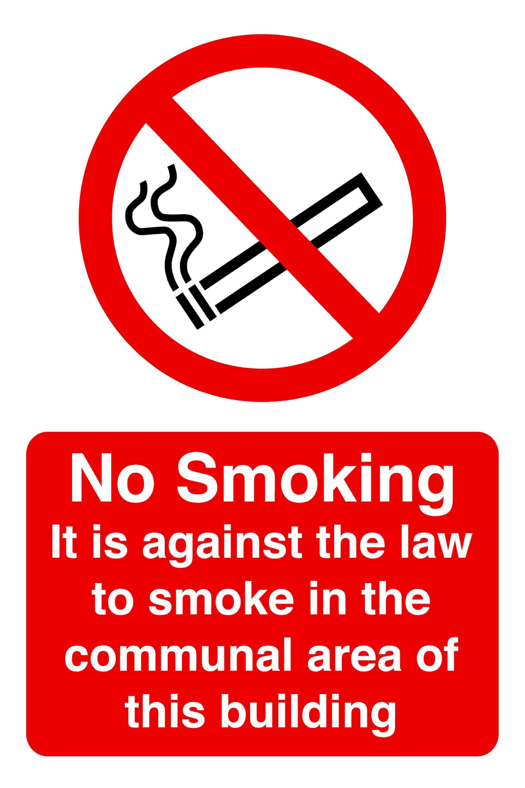 Safety First Display Ltd Red No Smoking It Is Against The Law Sign - 1.2Mm Rigid Plastic For Indoor/Outdoor Usage (300Mm X 200Mm) Viewing Distance Within 7M.