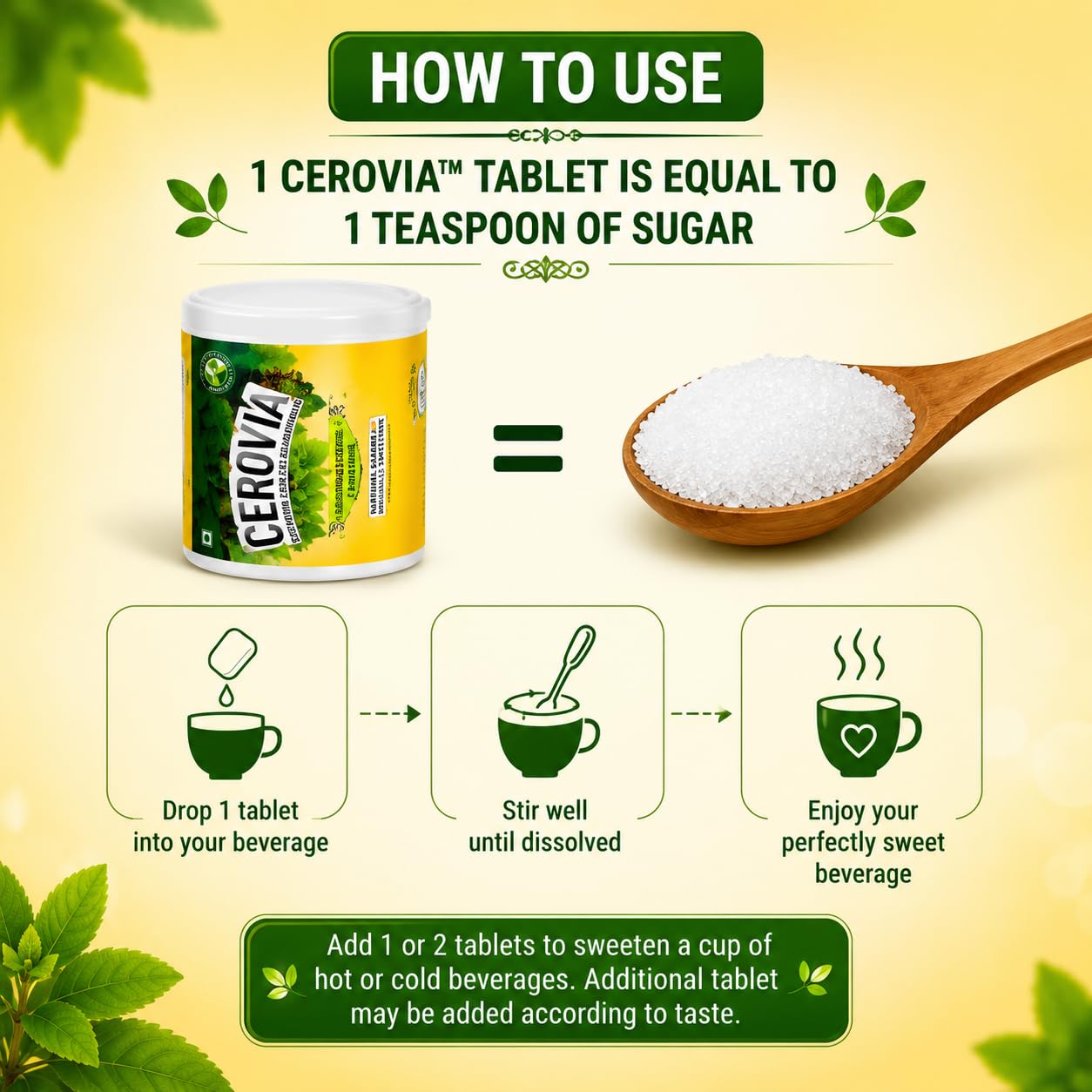 stevia tablets natural sweetener 100 tablets zero calorie sugar free zero glycemic index zero carbohydrate gluten free sugar substitute for tea coffee beverages — Amazon image 4