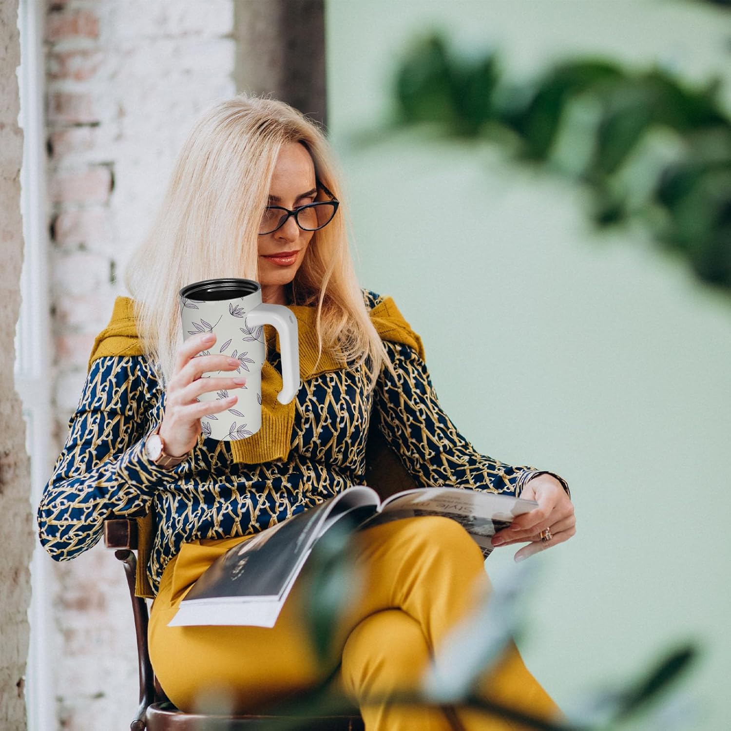 20 oz Sublimation Tumbler with Handle and Metal Straw，Travel Coffee Mug w/Brush,Stainless Steel Double Wall Vacuum Reusable Water Bottle for Most Frames - Image 6