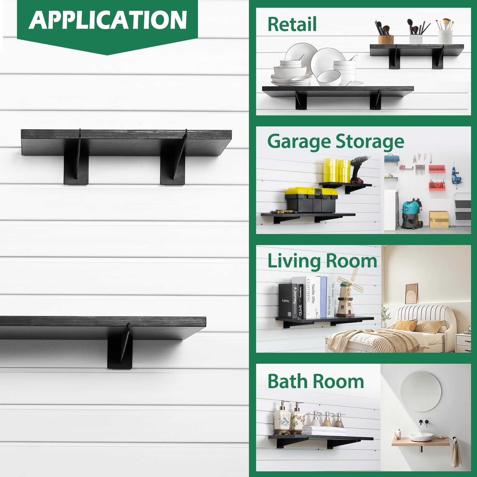 12 Inch Slatwall Shelf Brackets Set Of 12, MQKIWAO Heavy Duty Slat Wall Shelf Bracket Metal Slatwall Shelves Accessories Slatwall Display Hangers For Storage And Organization White