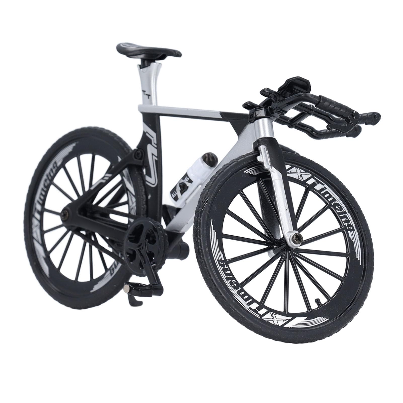 Keenso Mini Road Bike,Metal Bike Model Desktop Decoration Crafts for Cycling Lovers (Black and White)