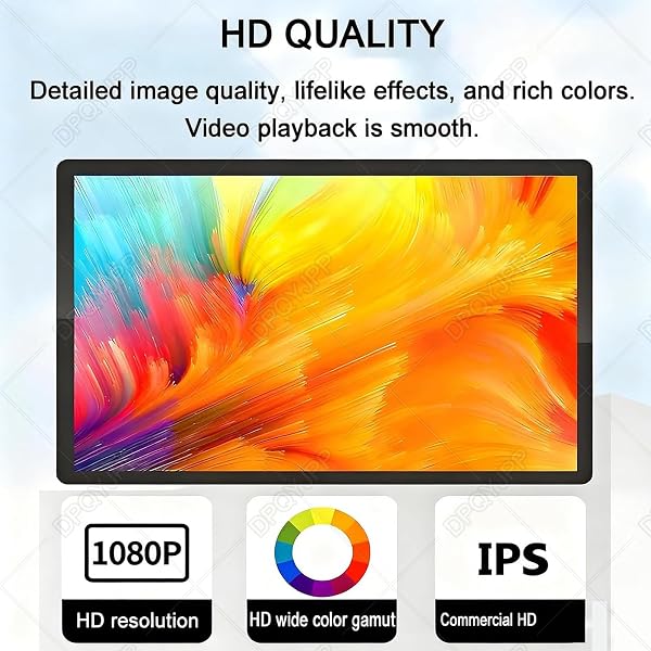Ecran Affichage Dynamique pour Vitrine,Mode Paysage/Portrait,Diffusion à Distance/par Clé USB,Murale/Encastrée,écran Publicitaire LED pour Lire des Vidéos/Images 23.6" - 4