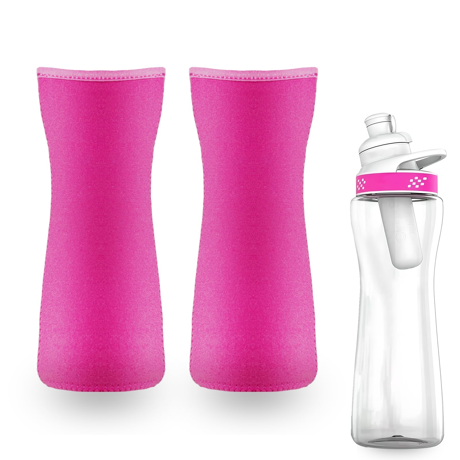 Tridesent Sleeve for Cirkul Water Bottle 2Pcs, 22oz Water Bottle Sleeve for Cirkul Plastic and Stainless Steel Bottle Neoprene Insulated Water Bottle Cover for Retaining Temperature - Pink