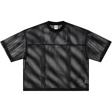 Men's Hollow Out Short Sleeved T Shirts Summer Trim See Through Mesh Baggy Tees