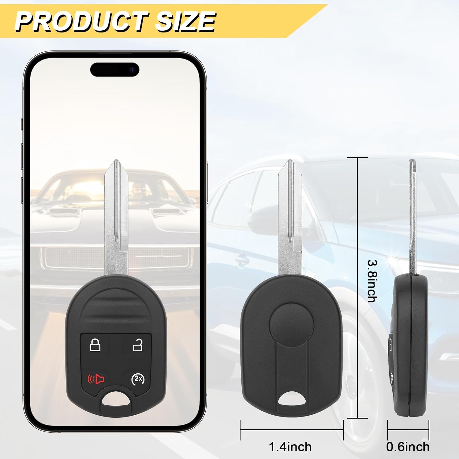 Key Fob Replacement for 2011-2014 Ford F150/ 11-16 F250 F350/ 09-17 Expedition/ 13-15 Explorer/ 07-15 Lincoln MKX/ 14-17 Navigator Car Keyless Remote Start, CWTWB1U793 OUC6000022, 4 Btn, 2Pcs - Image 4