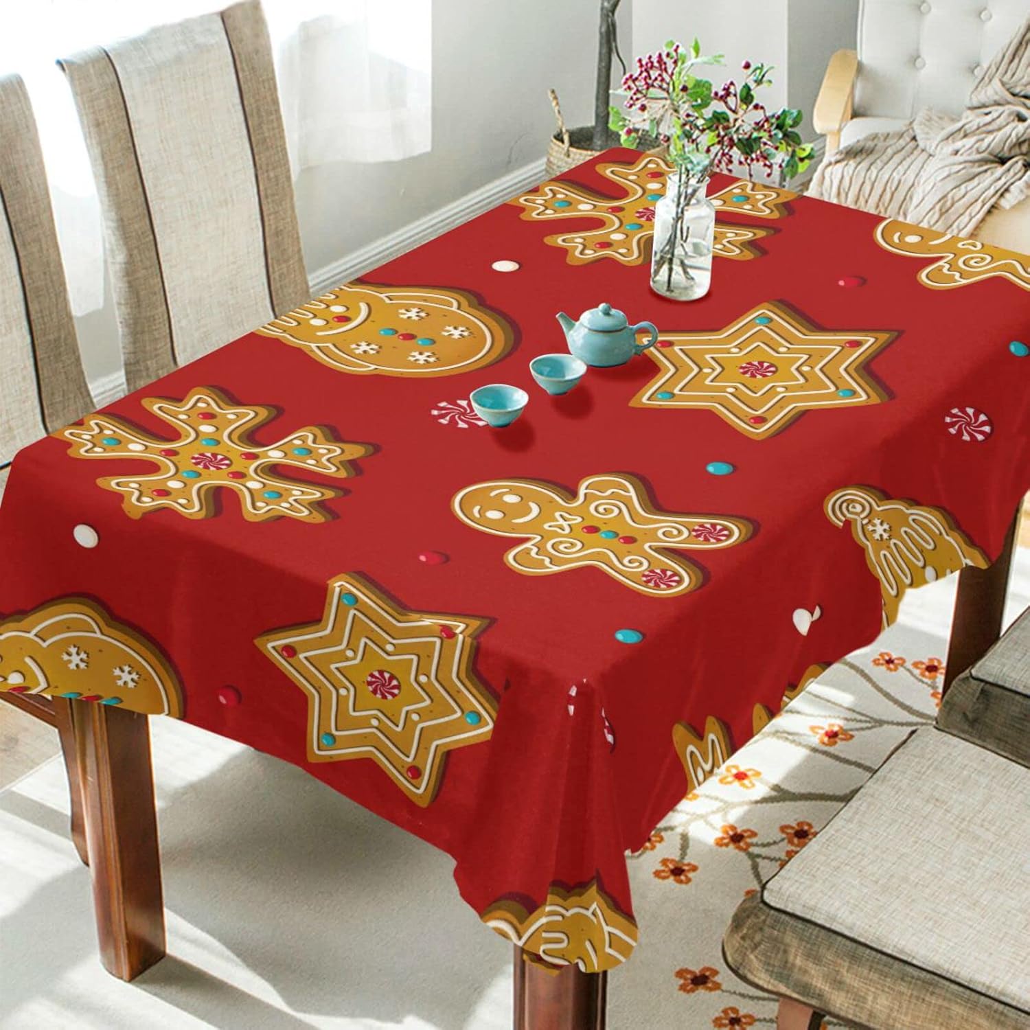 ALAZA Rectangle Tablecloth 60 x 120 Inch Christmas