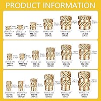 Vista 2 de Canitu 350 piezas de insertos roscados, M2/M2.5/M3/M4/M5/M6 rosca métrica hembra Kit surtido de tuercas moleteadas de latón para plástico