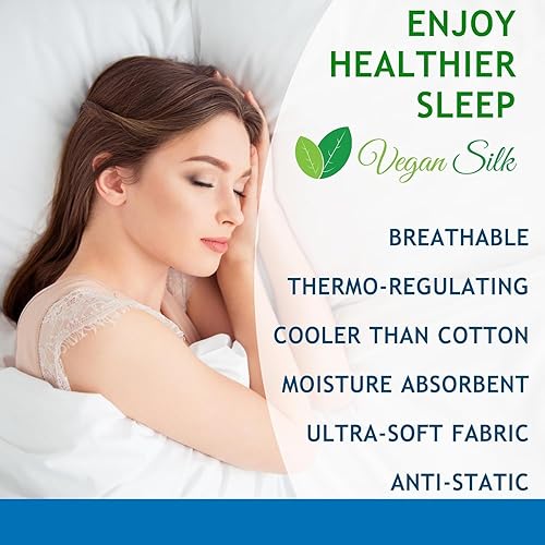 Miniatura 5 de Fundas de almohada de bambú tamaño King  Juego de 2 fundas de almohada de bambú con cremallera, juego de 2 fundas de almohada de bambú de 36 x 20